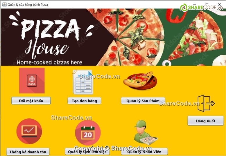 Code phần mềm quản lý java,Code cửa hàng bánh Pizza,Sharecode cửa hàng bánh Pizza,Đồ án  cửa hàng bánh Pizza,Đồ án  cửa hàng bánh Pizza Java,quản lý