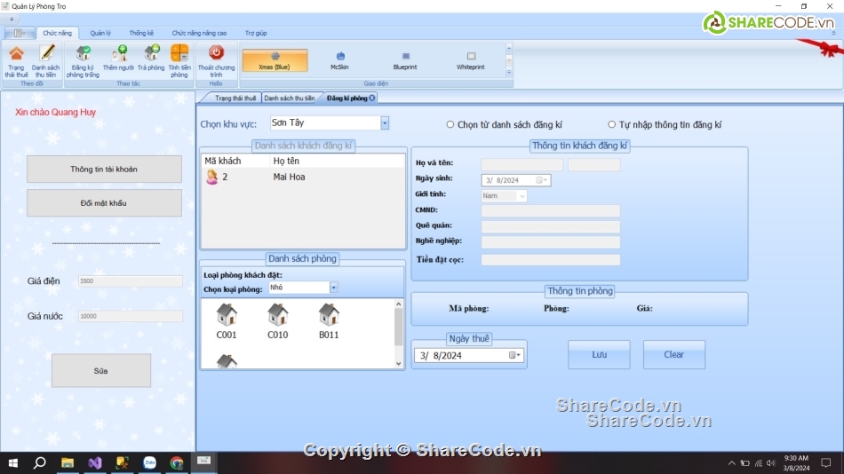 Code phần mềm quản lý,đồ án,quản lý nhà trọ,full báo cáo,phần mềm