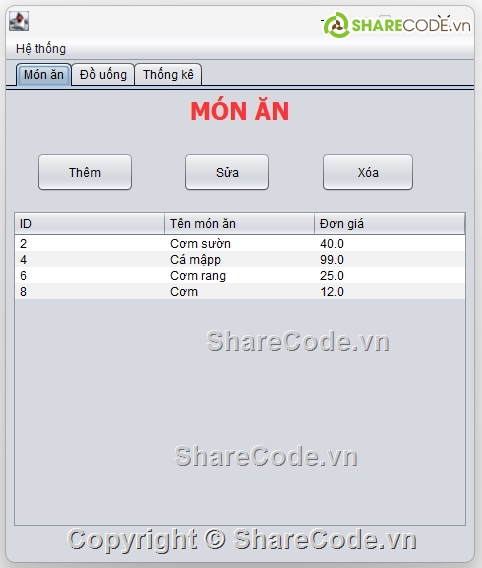 quản lý quán ăn java,code quản lý java,code quản lý món ăn,quản lý quán ăn java swing