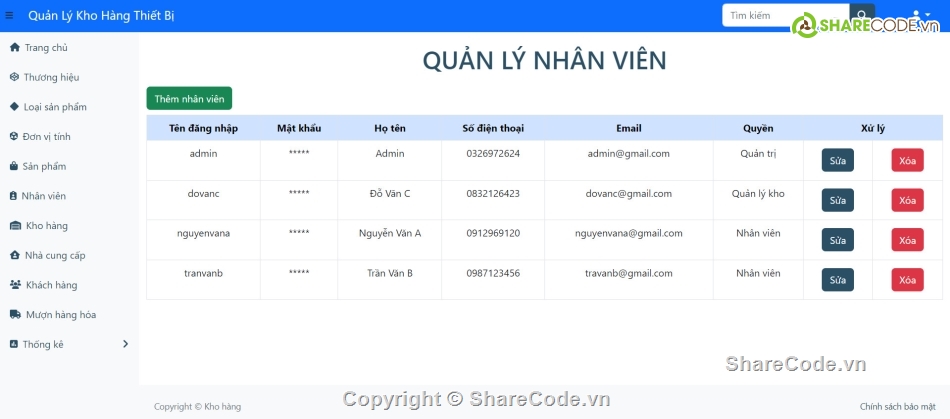 Code phần mềm quản lý,Sharecode,Code quản lý,Website quản lý,phần mềm quản lý kho,code quản lý kho hàng