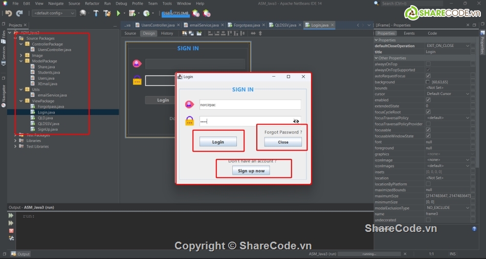 Code phần mềm quản lý,Java3,assignment java 3