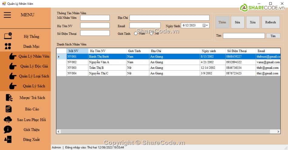 Code phần mềm quản lý,C# winform,mô hình 3 lớp,code c# quản lý thư viện,quản lý thư viện c#,winform quản lý thư viện