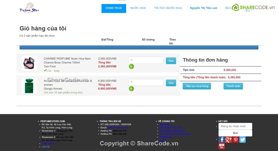 website bán hàng,thương mại điện tử,code web php,website bán nước hoa,full code bán hàng,share code