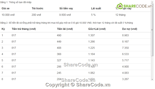 bang tinh tra gop,bang tinh lai suat tra gop,code tra gop,code tinh tra gop,code tinh lai suat tra gop,php code tra gop
