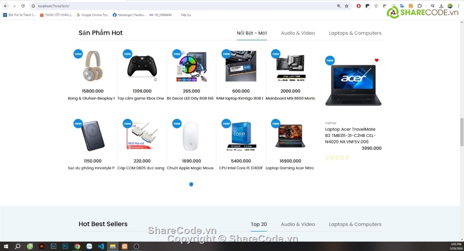 Code bán máy tính,Web bán máy tính,Website bán linh kiện máy tính,ban laptop,thiet ke web ban laptop