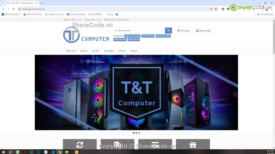 Code bán máy tính,Web bán máy tính,Website bán linh kiện máy tính