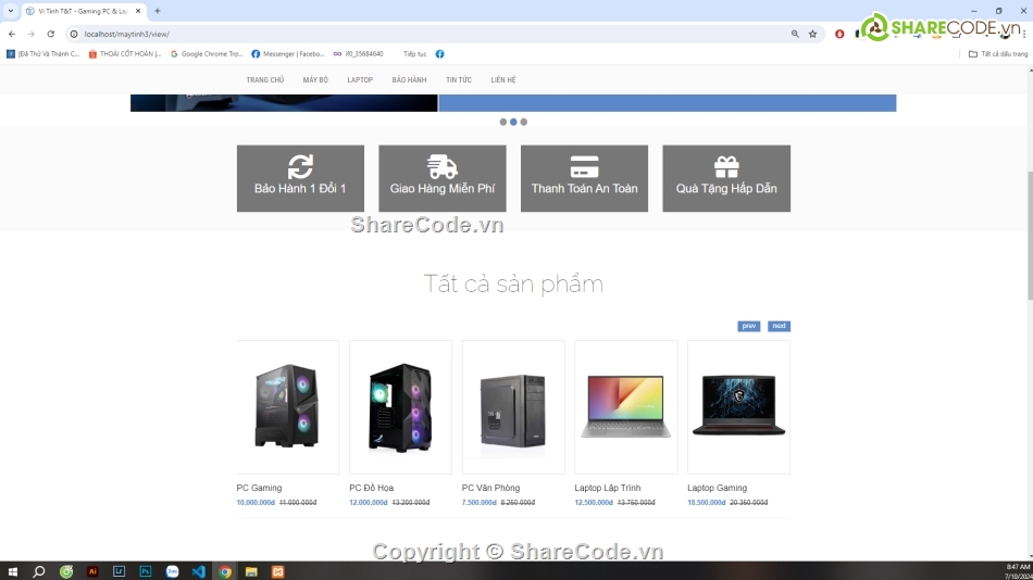 Code bán máy tính,Web bán máy tính,Website bán linh kiện máy tính