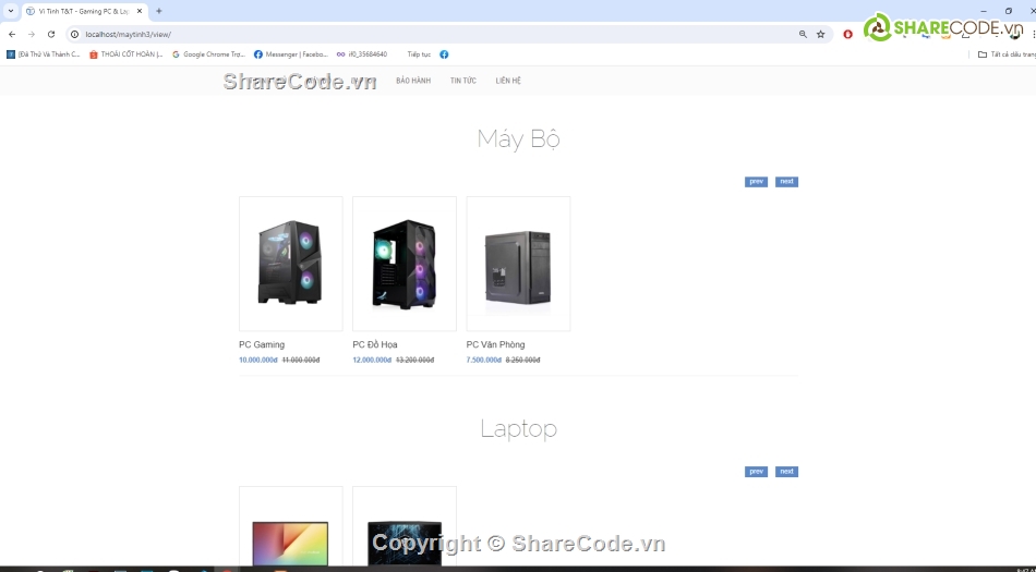 Code bán máy tính,Web bán máy tính,Website bán linh kiện máy tính