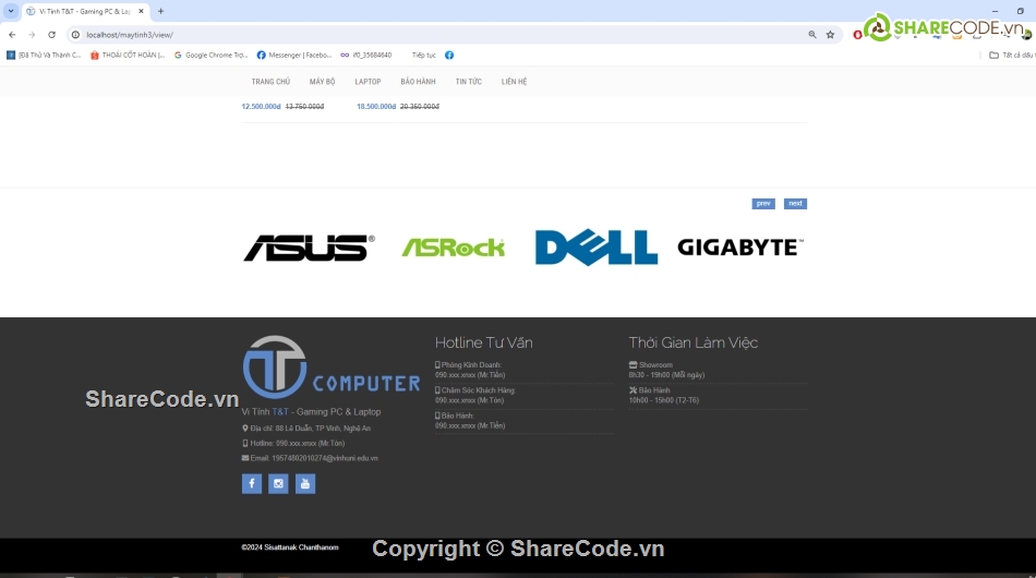 Code bán máy tính,Web bán máy tính,Website bán linh kiện máy tính