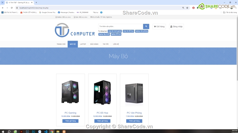 Code bán máy tính,Web bán máy tính,Website bán linh kiện máy tính