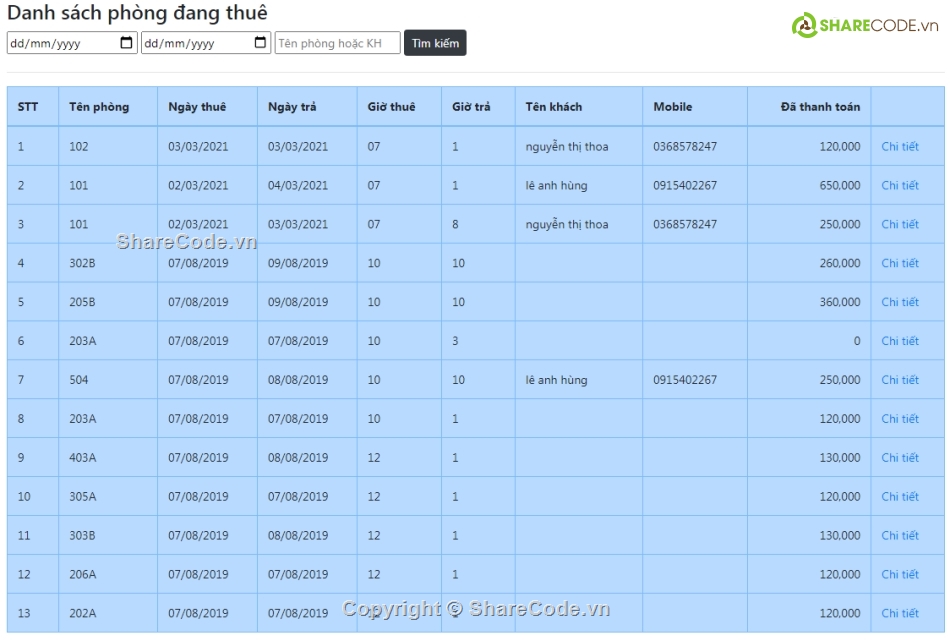 Code thuê Phòng trọ PHP,Web Thuê Phòng Trọ,Code web quản lý phòng trọ,Code PHP Phòng Trọ