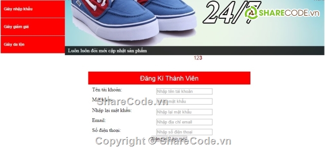 Web bán giày,web báng hàng,web bán giày dép,shop bán thời trang