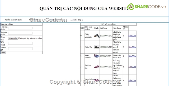 Web bán giày,web báng hàng,web bán giày dép,shop bán thời trang