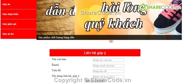 Web bán giày,web báng hàng,web bán giày dép,shop bán thời trang