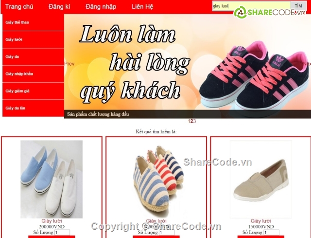 Web bán giày,web báng hàng,web bán giày dép,shop bán thời trang