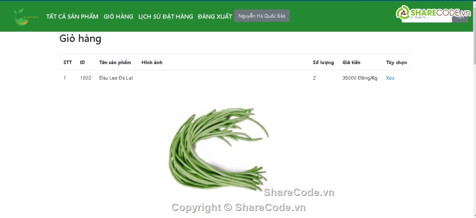 code bán hàng thực phẩm,Code web bán thực phẩm sạch,code website bán rau củ quả,web bán rau củ quả,website bán rau củ quả,full báo cáo và slide