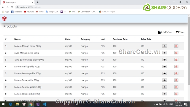 Quản Lý kho,code ASP.net de hieu           va de hiểu nhất,angular 8