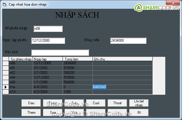 code quan ly ban sach,code quan ly xuat nhap VB6,code quan ly cho cac ban VB6,quản lý bán sách,Visual basic