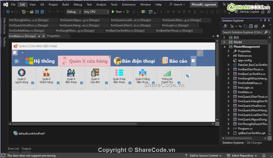 Code quản lý,quản lý cửa hàng điện thoại C#,cửa hàng điện thoại
