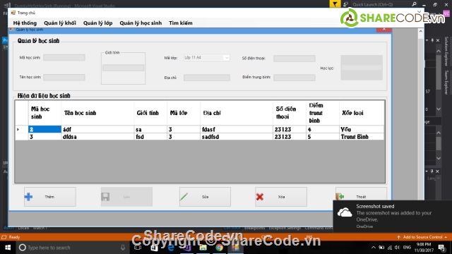 Quản lý hồ sơ học sinh,Quản lý hồ sơ học sinh C#,Visual studio 2017,quản lý học sinh