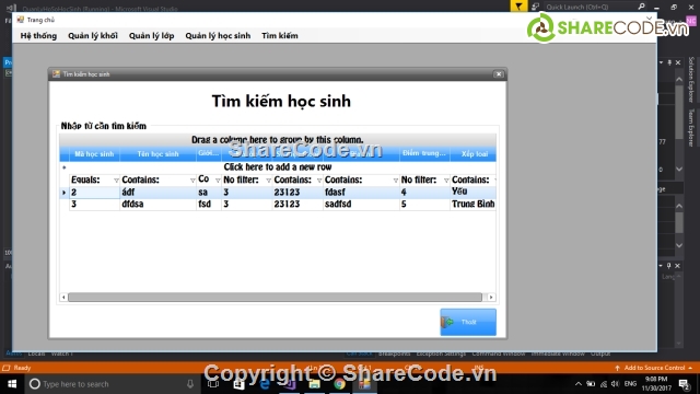 Quản lý hồ sơ học sinh,Quản lý hồ sơ học sinh C#,Visual studio 2017,quản lý học sinh