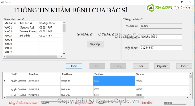 Code quản lý khám bệnh C#,tìm việc làm c#,Ứng dụng phòng khám,Quản lí khám bệnh,quản lý khám bệnh