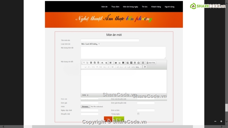Code quản lý,php thuần,Code php,nhà hàng,quản lý,full báo cáo