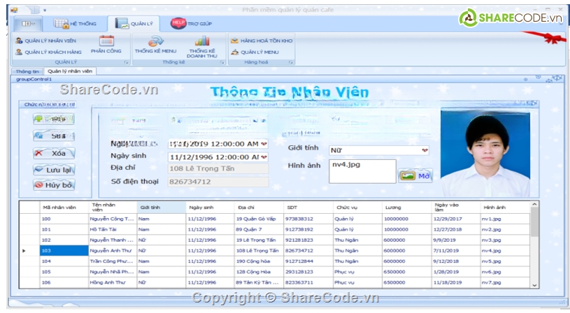 Code quản lý,quản lý,winform,full báo cáo