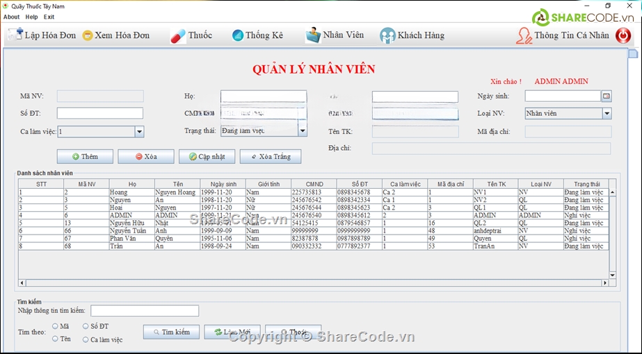 Code quản lý,full báo cáo,quản lý