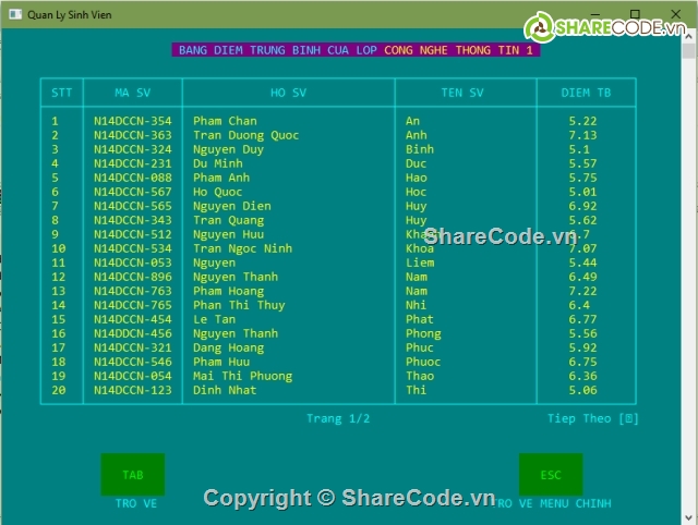 quan li sinh vien,quản lý,sinh viên,quản lí c++,quản lí sinh viên bằng c++