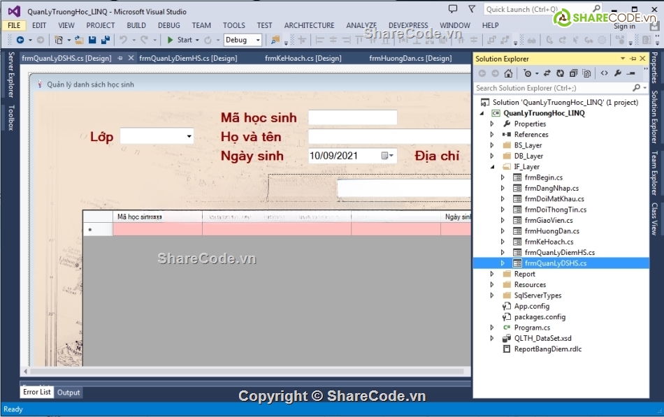 Code quản lý,giao diện,giao diện quản lý