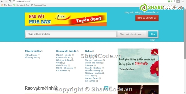 rao vặt,php mysql,code raovat,code web đăng tin rao vặt,website rao vặt