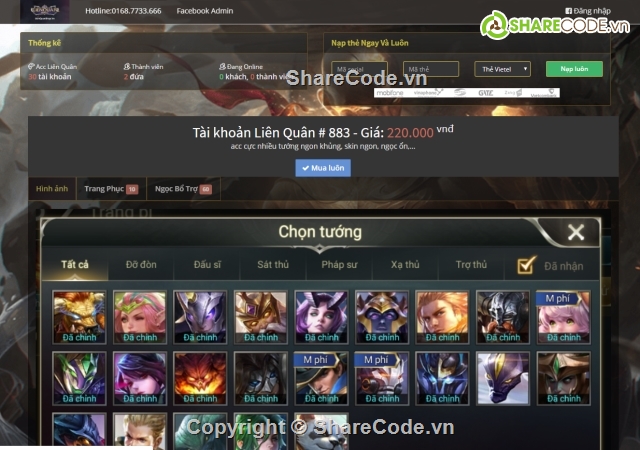 Code shop bán acc,code shop tự động,shop tự động,code shop lmht,code shop liên quân mobile,code shop bán acc tự động