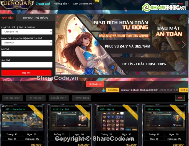 Code liên quân,shop liên quân,code shop liên quân,code shop acc,code shop acc game,code shop bán acc tự động