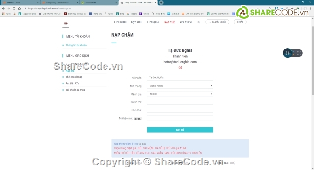 code nạp chậm code shop game,code shop game,code bán nick tự động,code bán nick cf,code bán nick liên quân,code bán nick lol