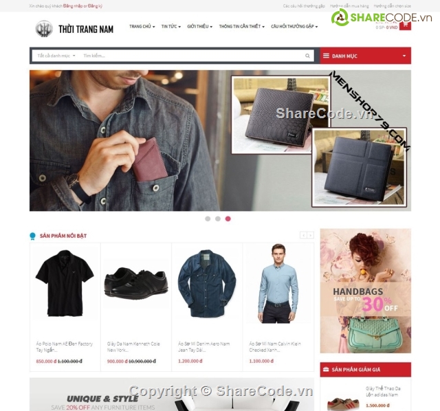 shop thoi trang nam,web bán hàng,web shop thời trang,web bán quần áo