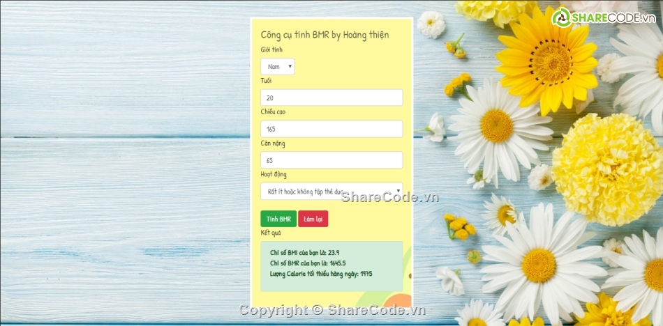 BMI,sức khoẻ,source code tính bmi,ứng dụng bmi