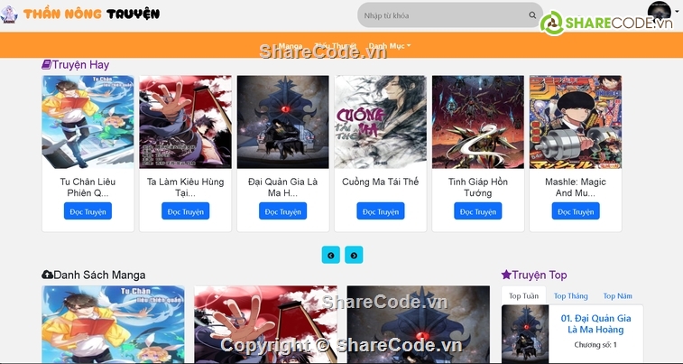 code web truyện tranh,code đồ án truyện tranh,code truyện tranh php thuần,code truyện tranh php