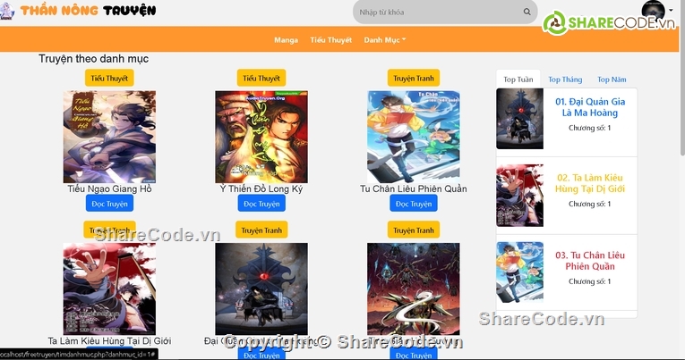 code web truyện tranh,code đồ án truyện tranh,code truyện tranh php thuần,code truyện tranh php