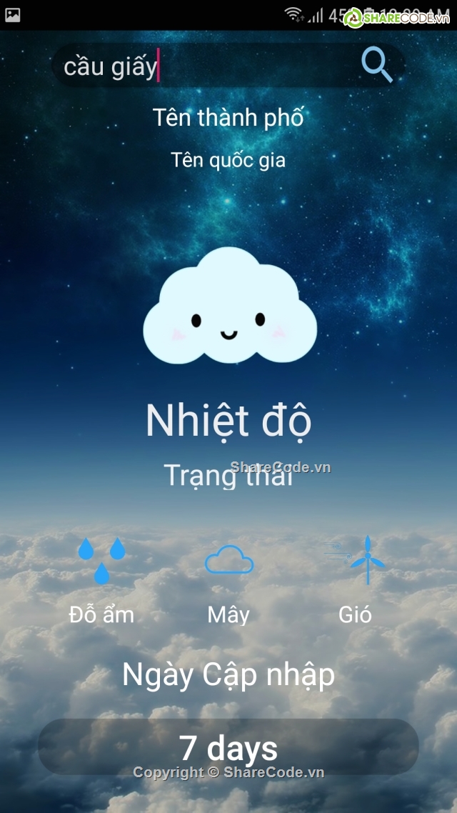 Ứng dụng android,Ứng dụng dự báo thời tiết,Ứng dụng thời tiết,thời tiết,đồ án android,đồ án tốt nghiệp