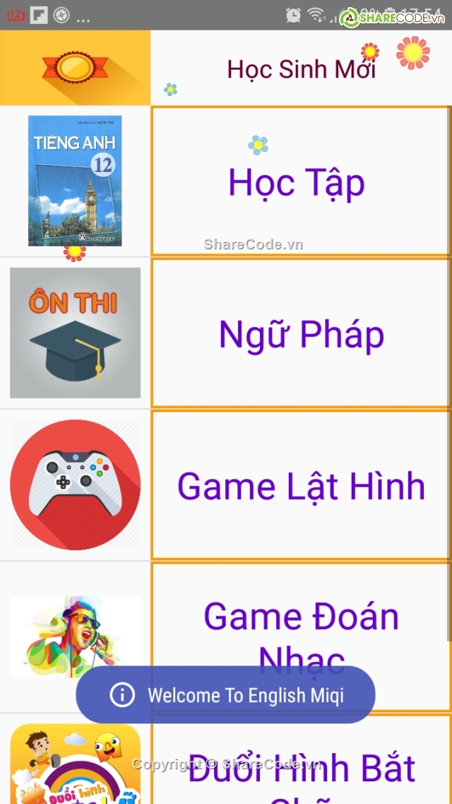 English Miqi,phần mềm học tiếng anh,ứng dung học tiếng anh,code ứng dụng học tiếng anh,app android học tiếng anh