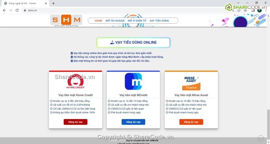 Code web affiliate,affiliate,web tín dụng,mở ví điện tử,code tiếp thị liên kết