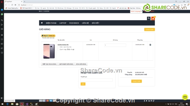 website bán hàng,thanh toán paypal,Web bán điện thoại,Web bán di động,Code web bán hàng