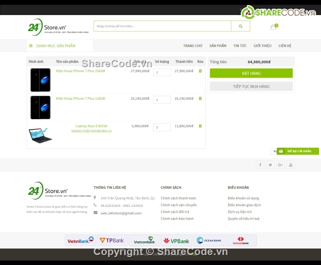 WEB BÁN HÀNG ĐẸP,website điện thoại,share code web ban hang,đồ án web điện tử php,web ban máy tính
