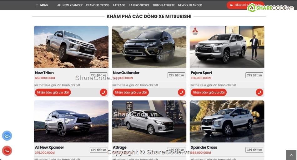 Web bán hàng,mitsubishi,bán hàng ô tô,ô tô,Web ô tô,web ô tô chuẩn seo