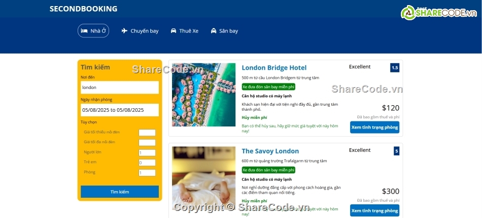 web,hotel booking,thanh toán vnpay