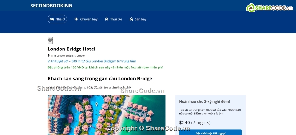 web,hotel booking,thanh toán vnpay