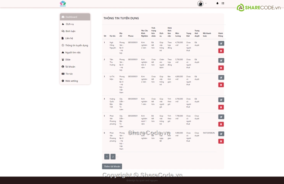 Code web tuyển người giúp việc,Code Web Tuyển dụng người giúp việc,Web Tuyển dụng người giúp việc PHP,Code website tuyển dụng người giúp việc,code web tuyển dụng