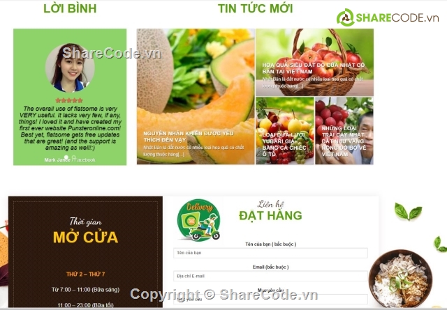 wordpress chuẩn SEO,Web ẩm thực,thực phẩm sạch,theme wordpress ẩm thực,wordpress chủ đề FOOD