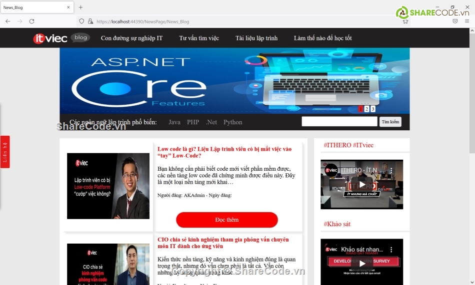 web tin tức,code web tin tức công nghệ,Full code asp web tin tức,ASP.Net,SQL,Linq